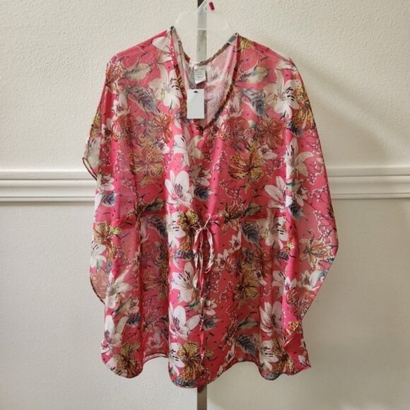 West Loop Women's Chiffon Floral Cover-Up  One Size - Picture 3 of 4